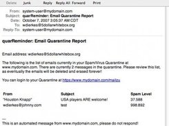 Sample Quarantine Message