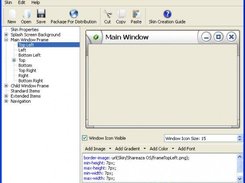 Quazaa Skin Tool under Windows XP editing main window frame.