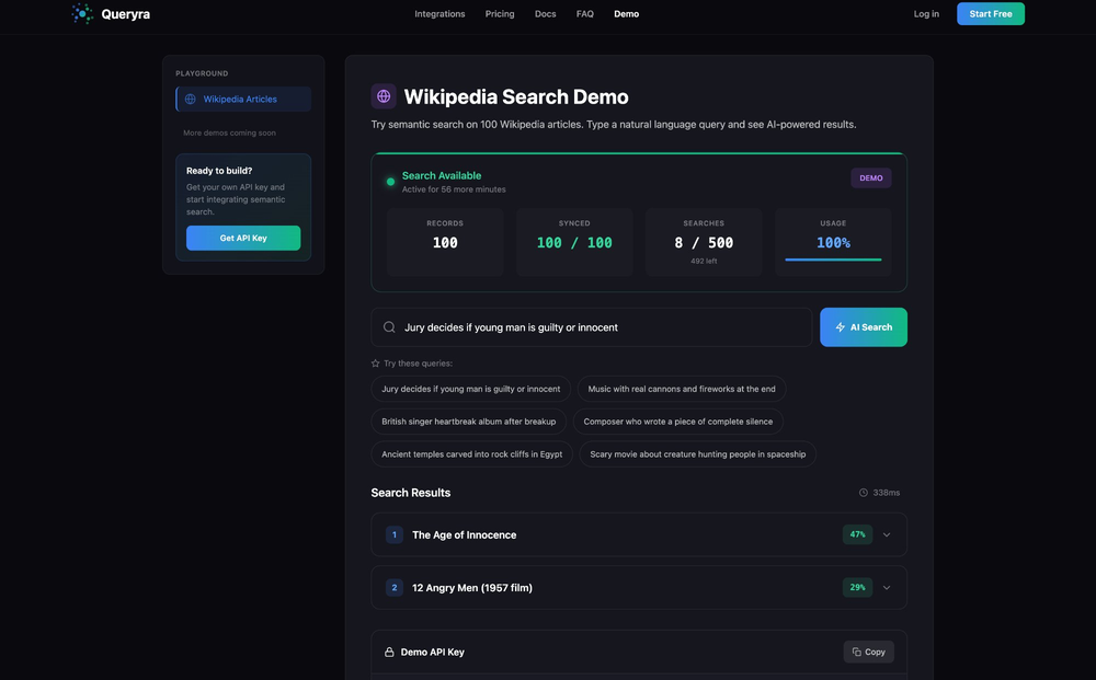 AI search demo – find movies by describing the plot