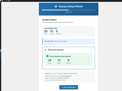 Setup Wizard – import posts, pages, products in one click