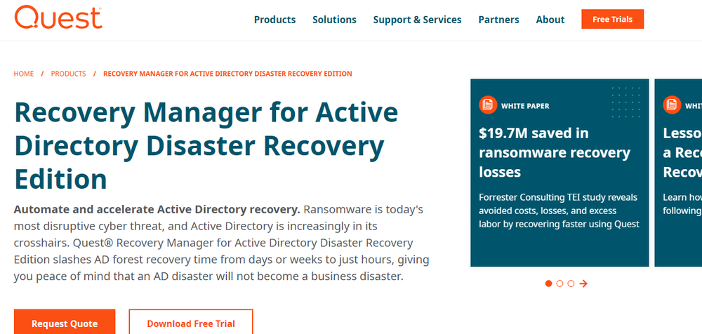 Quest Recovery Manager Screenshot 1