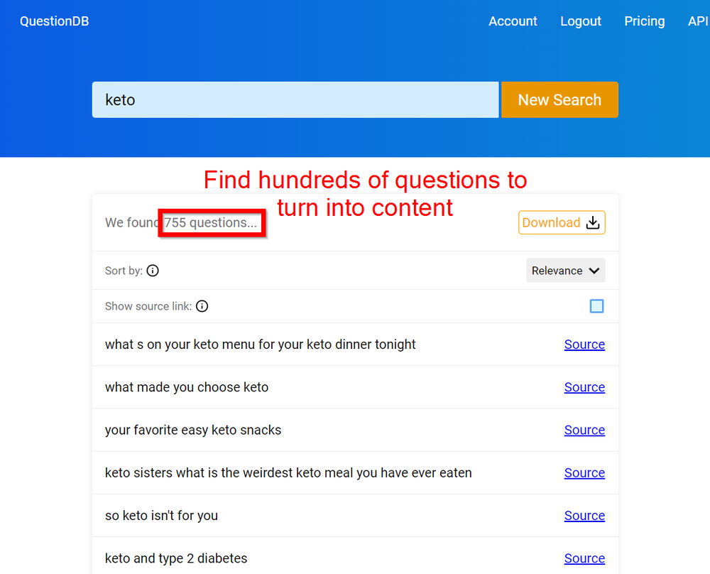 QuestionDB Screenshot 1