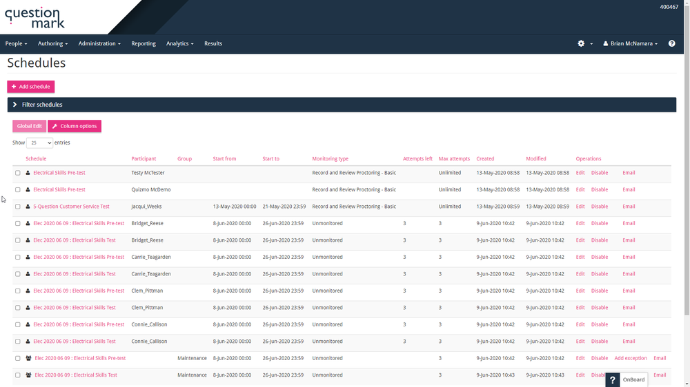 Questionmark Next Gen Schedules - Custom Branding