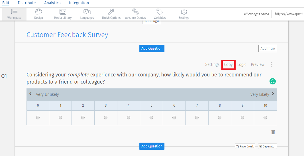 customer feedback survey -copy library