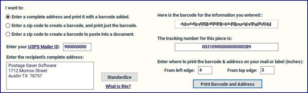 Use Quick Lettertracker to generate and print an Intelligent Mail tracking barcode for your mail piece.