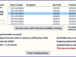 Just click on mail you've sent to get tracking information instantly. View the latest tracking scan on screen, or print the entire history.