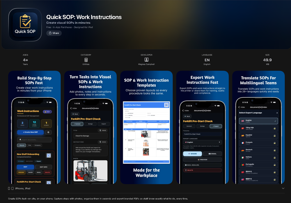 Create SOP with Quick SOP