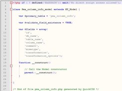QuickCIM 2 - CodeIgniter Model generated example