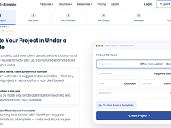 QuickEstimate helps contractors quickly organize project details, client information, job types, and estimate structures before adding materials, labor, equipment, and overhead costs.
