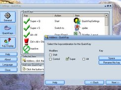 In this page of the wizard the keycombination can be changed