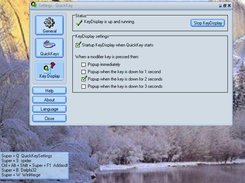 The KeyDisplay popup shows the applicable QuickKeys.