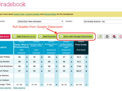 Gradebook syncronization with Google Classroom