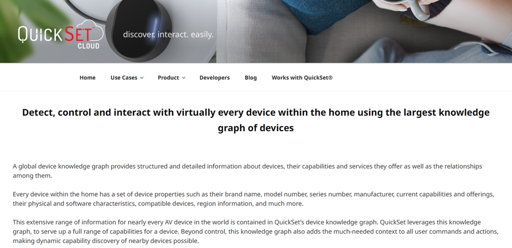 QuickSet Cloud Device Knowledge Graph Screenshot 1