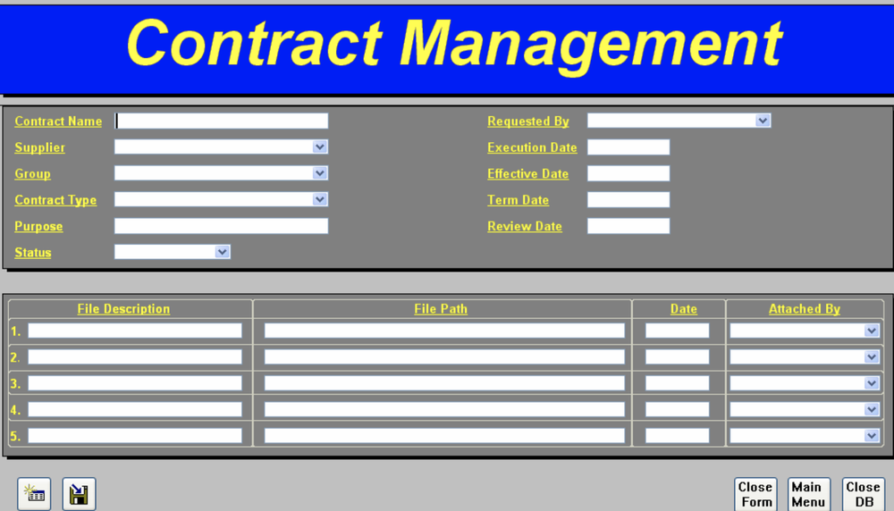 Quik-Biz Contract Management Screenshot 1