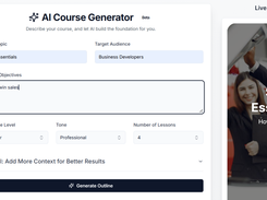 Turn ideas into courses in minutes, with AI generation and prompting