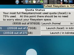 Quota Monitor running in the system tray with status window.
