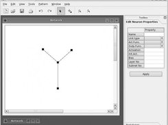 A very early shot of the main window with a network opened.