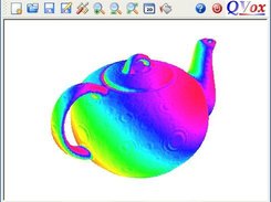 View of the TeaPot volume with estimated normals lightening