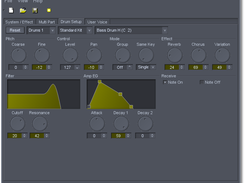 QXGEdit - DRUM SETUP page