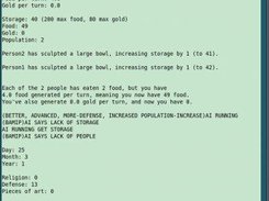 The text-based realm 2 in action, with its AI on.