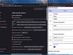 r3dfox settings page and private browsing window with theme styles turned off but colors on.