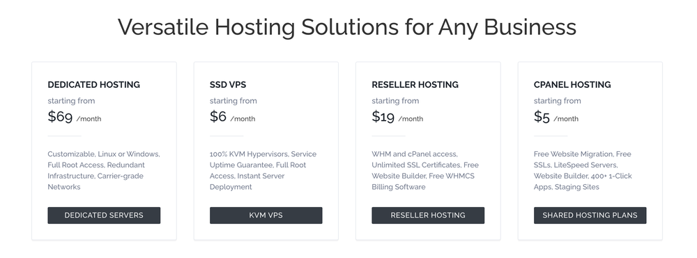 Rad Web Hosting Screenshot 1