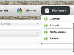 menu. Changes occording to users permissions