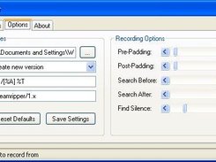 Set recording options for streamripper.exe