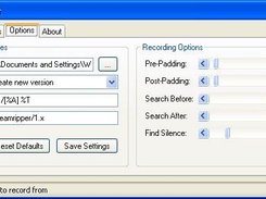Set recording options for streamripper.exe