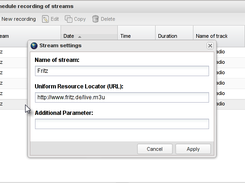 Radiorecorder Web GUI - Edit stream parameter