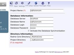 Site Manager, project setup with auto creation of database