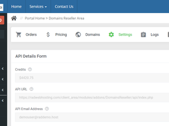 Domains reseller settings