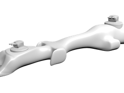 A rendering of the cruiser with its two turrets