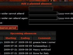 Managers' page for looking up who has a planned absence