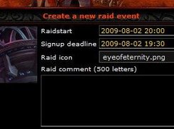 Managers' page for creating new raids