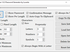 Settings Shown