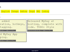 Screenshot of daily tags page.