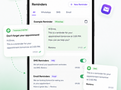 Every missed appointment costs time and money. Automatically remind your clients via WhatsApp, SMS or Email before every appointment. Fewer no-shows. Better attendance.