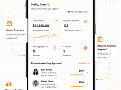 Manage payments, appointment requests and approvals in one place. Keep your workflow organized and always know what's coming next.