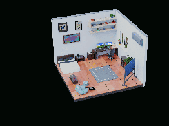 Interactive 3D scene with learning interface