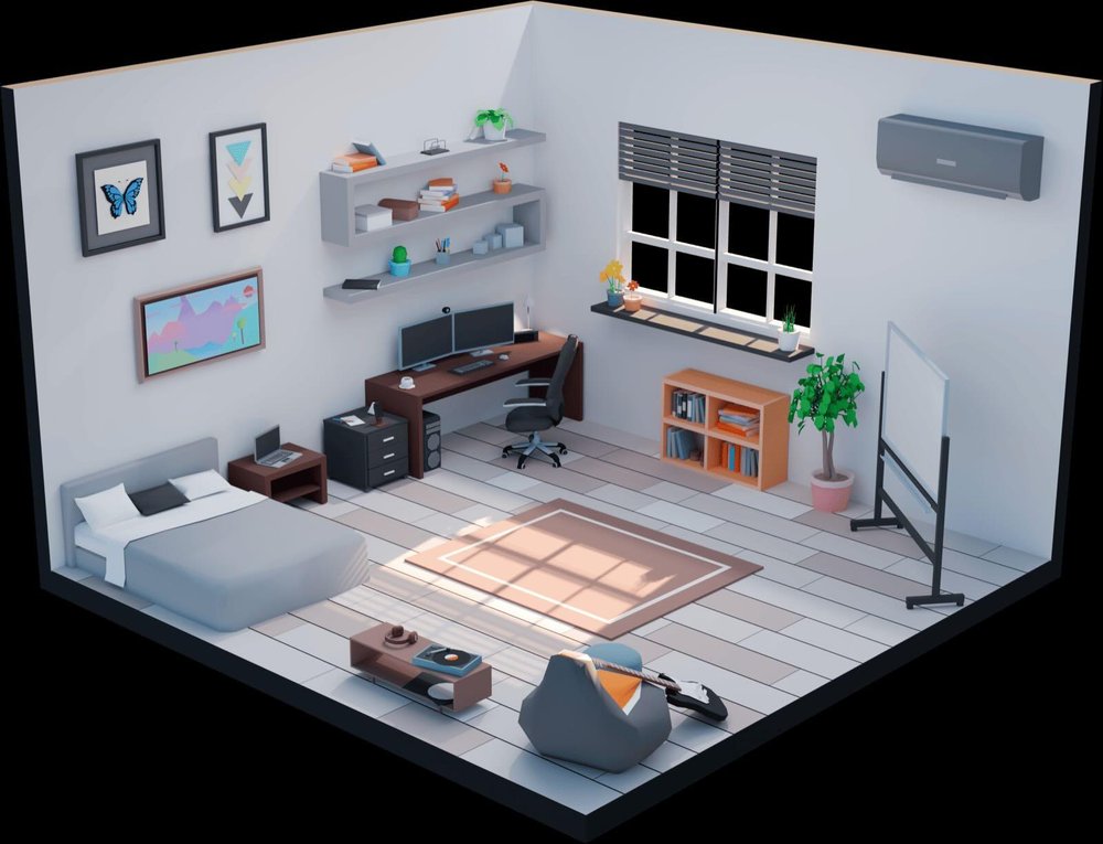 Interactive 3D scene