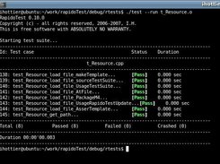 Example of a test suite run
