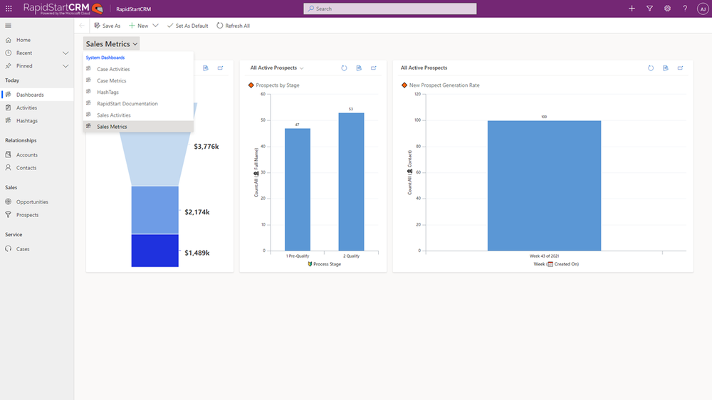 RapidStart CRM Screenshot 1