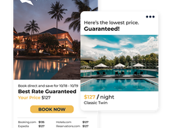 Price Compare: Give your guests the confidence to book directly by showing you have the same or better rate than the OTAs