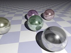 Rendering of a classic raytracing scene