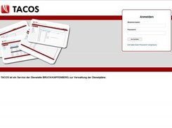 Login page to get access to the system