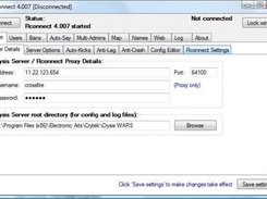 Screenshot of main Rconnect window