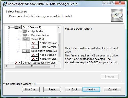 rocketdock pour vista