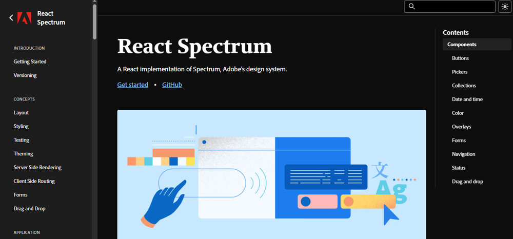 React Spectrum Screenshot 1