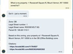 Readyly answers zoning questions for a property. 